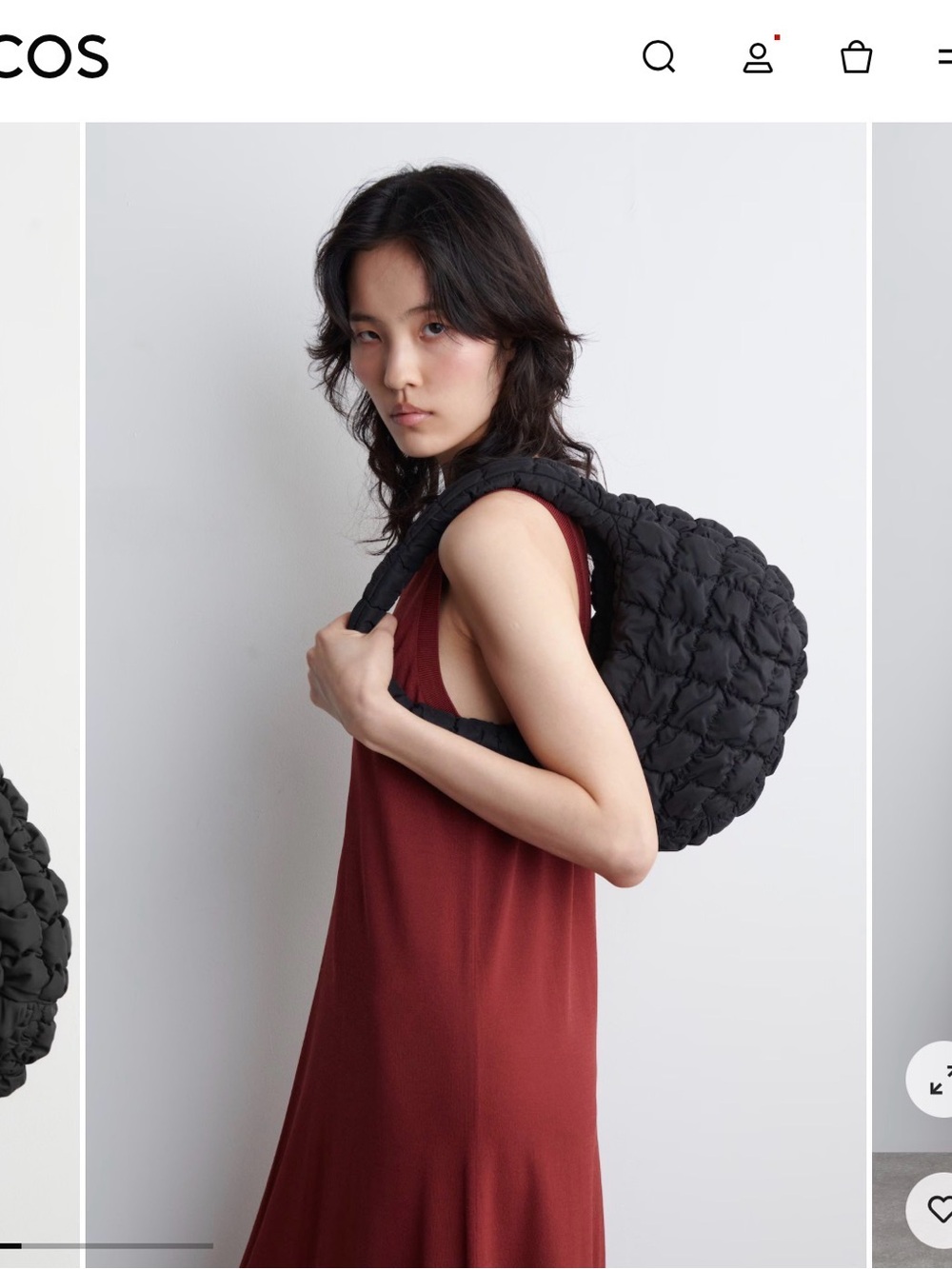 COS Black Quilted Mini Tote